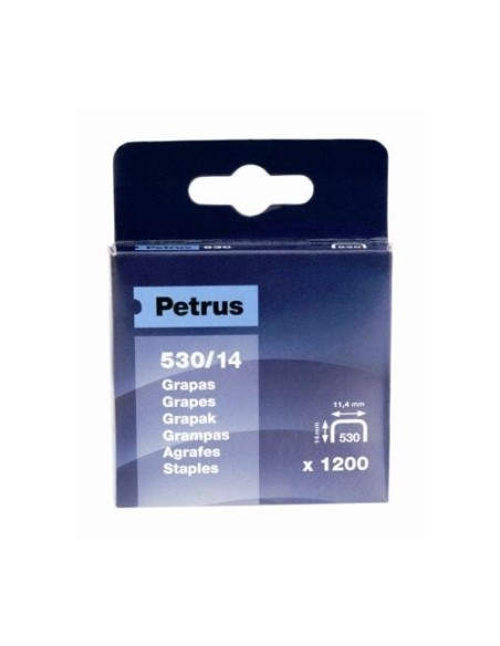 CAJA 1200 GRAPAS PETRUS Nº530 14 COBREADA